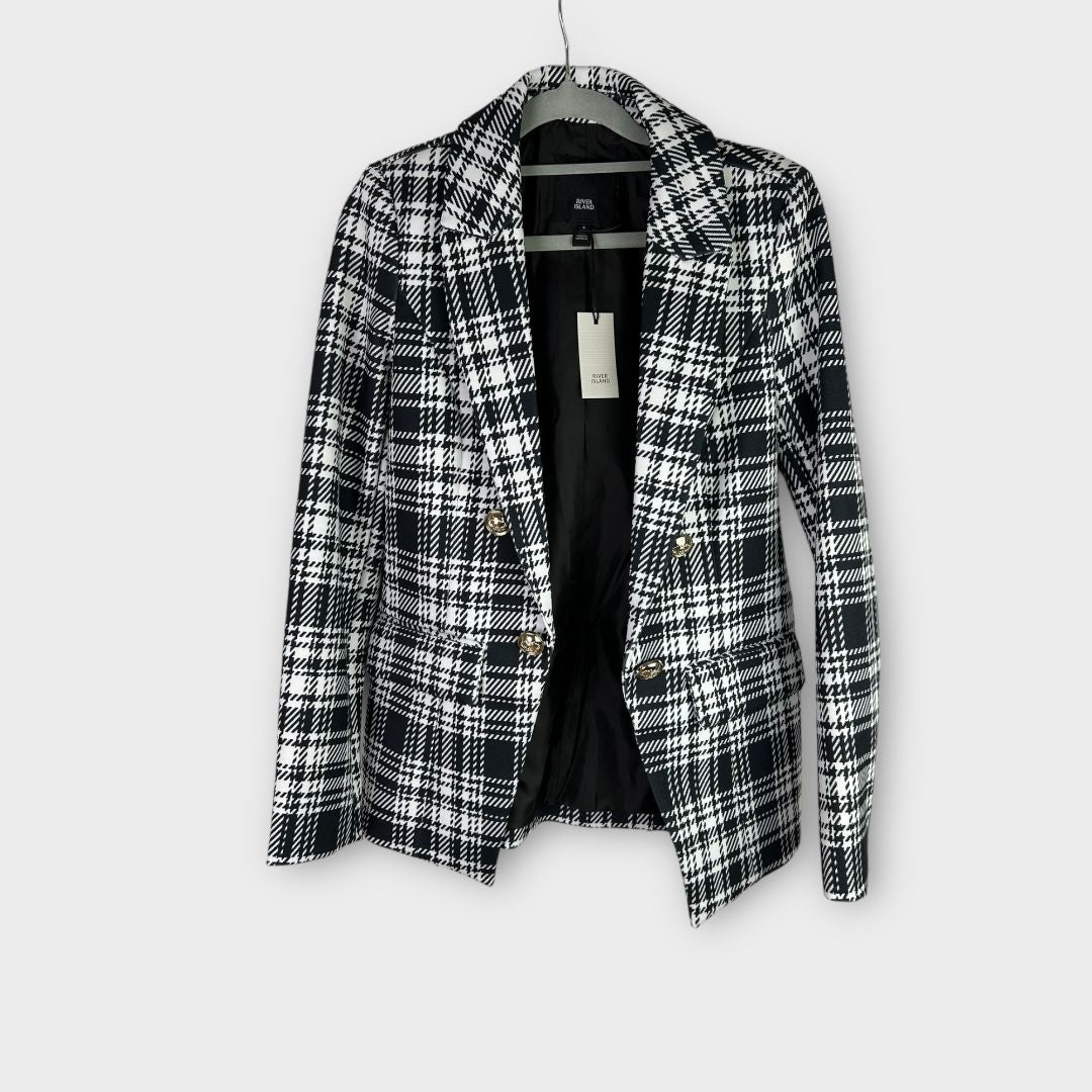 River island black and white blazer on sale