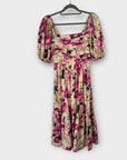 Abercrombie & Fitch Emerson Linen-Blend Puff Sleeve Midi Dress - XS