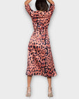 Dancing Leopard Animal Print Wrap Midi Dress - 10