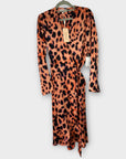 Dancing Leopard Animal Print Wrap Midi Dress - 10