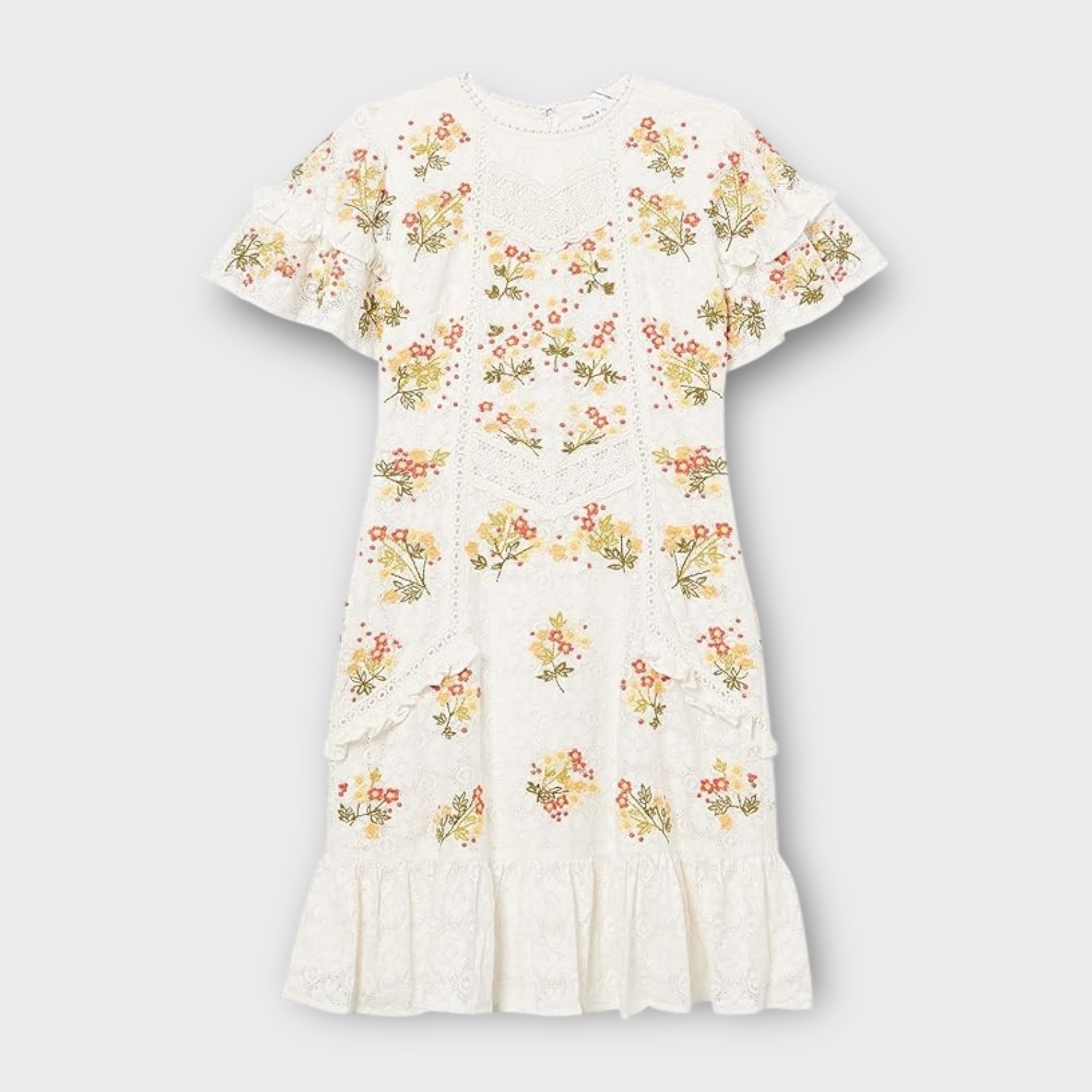 Frock &amp; Frill Embroidered Floral Dress - 14