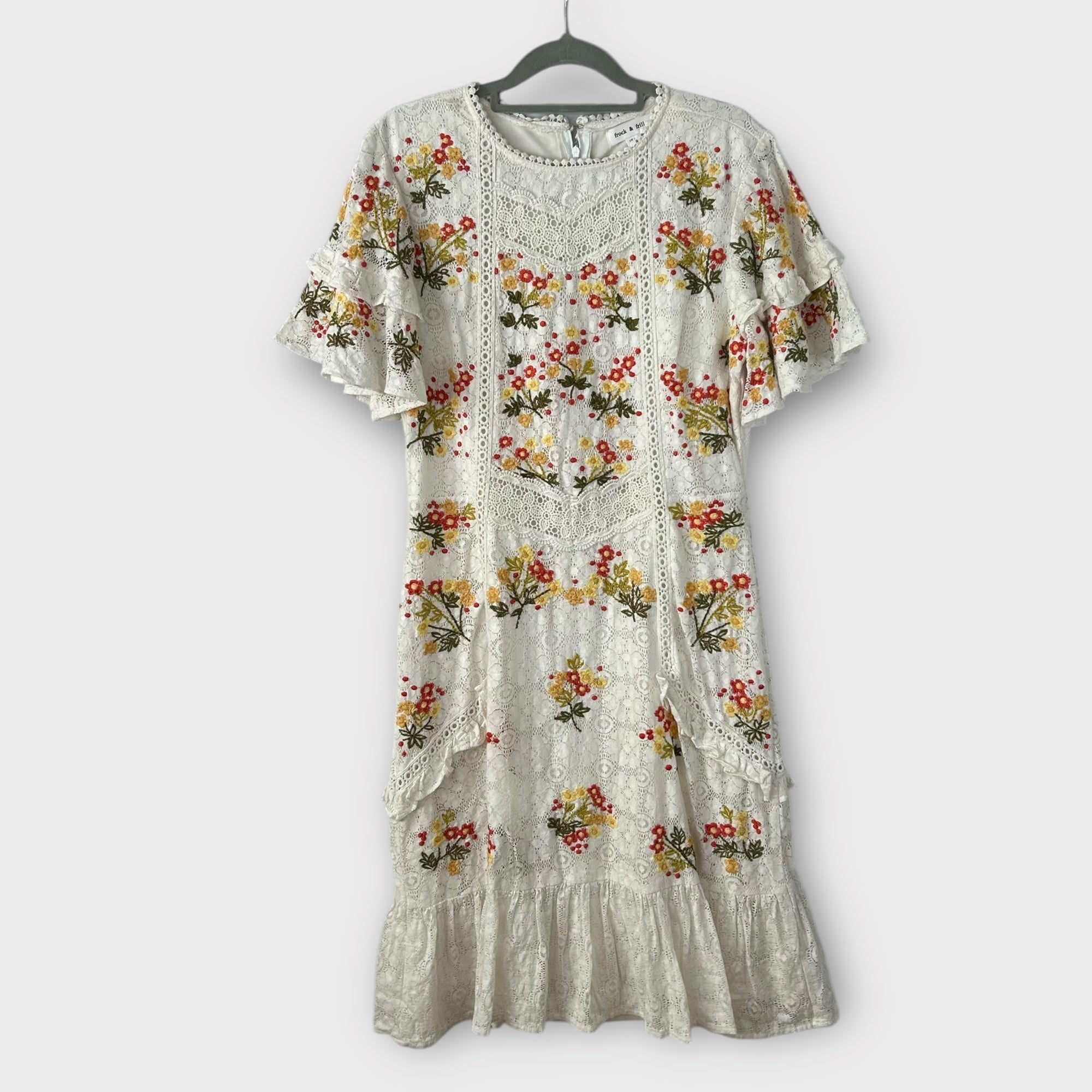 Frock &amp; Frill Embroidered Floral Dress - 14