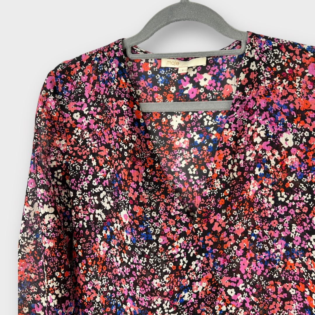 Maje Floral Silk Blouse - 8