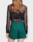 Maje Sequin Cropped Shirt - 12