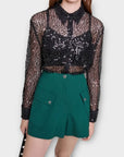 Maje Sequin Cropped Shirt - 12