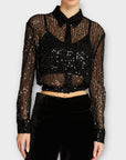 Maje Sequin Cropped Shirt - 12