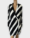 Mango Stripe Mini Wrap Dress - XL