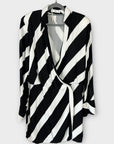 Mango Stripe Mini Wrap Dress - XL