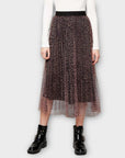 New Look Animal Print Mesh Midi Skirt - 14