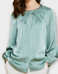 Paul Costelloe Satin Gathered Blouse - 16