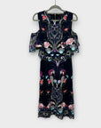 River Island Floral Embroidered Cold Shoulder Dress - 6