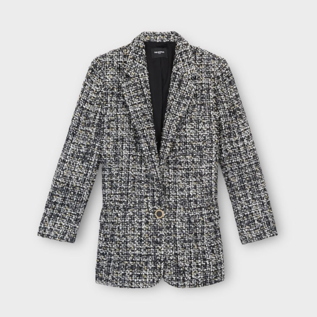 The Kooples Long Buttoned Tweed Jacket - 6