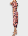 Dancing Leopard Animal Print Wrap Midi Dress - 10