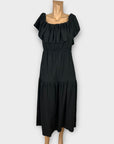 Topshop Linen Blend Bardot Midi Dress - 14