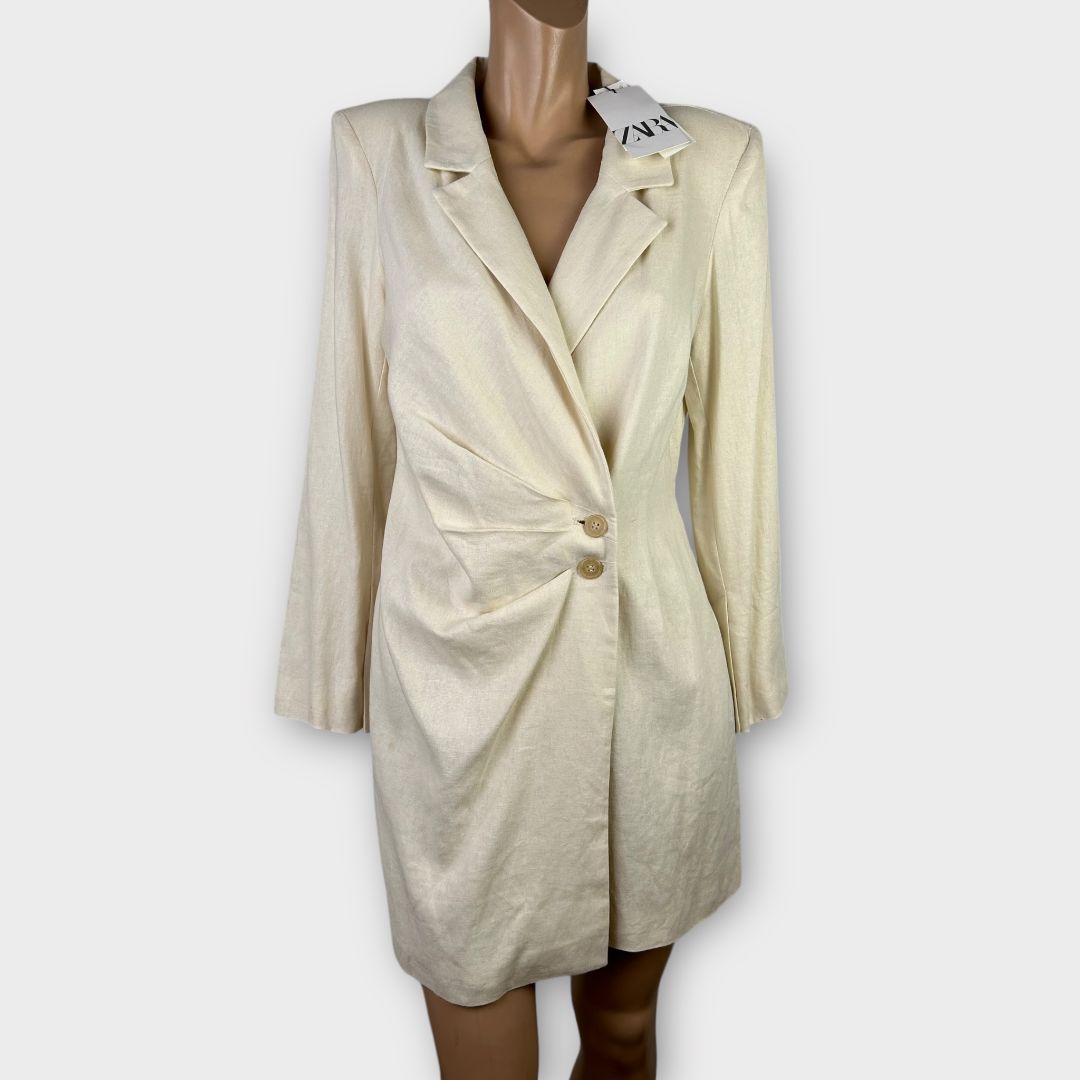 Zara Linen Blazer Dress - M