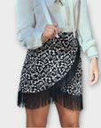 Zara Animal Print Fringe Mini Skirt - XS