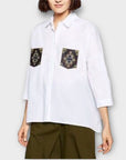 Zara Aztec Embroidered Cotton Shirt - M