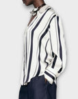 Zara Stripe Satin Shirt - XS (Fit UK 10)