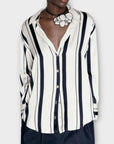 Zara Stripe Satin Shirt - XS (Fit UK 10)