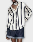 Zara Stripe Satin Shirt - XS (Fit UK 10)