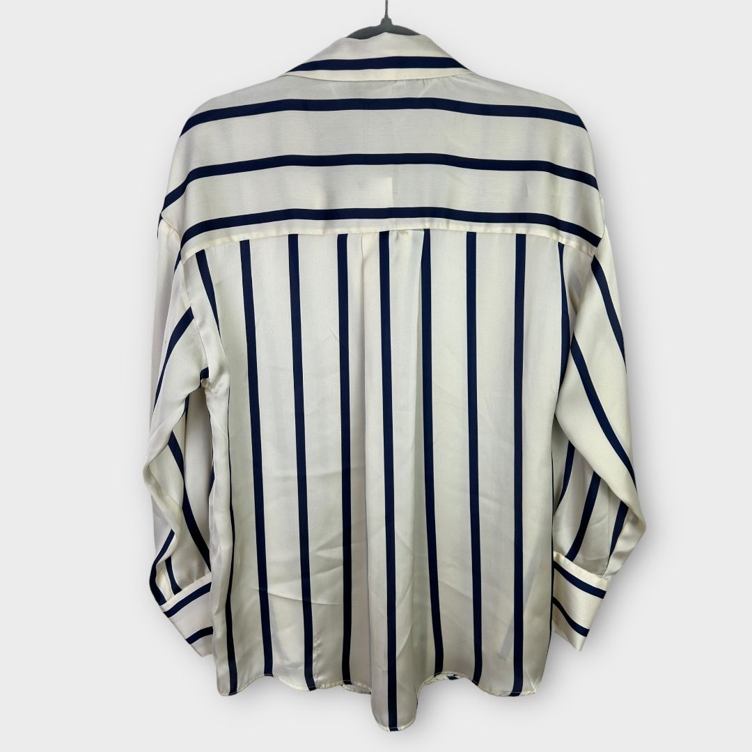 Zara Stripe Satin Shirt - XS (Fit UK 10)